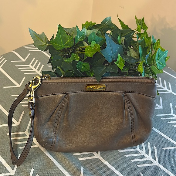 Coach Handbags - COACH Chrome Metallic Wristlet